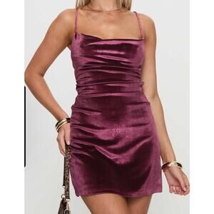 Princess Polly Celena Velvet Mini Dress Purple SIZE 4